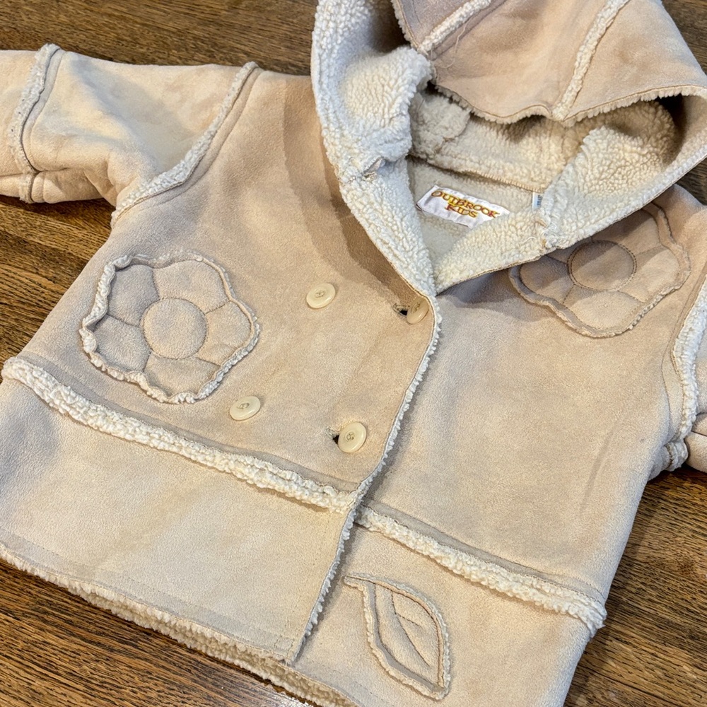 Two 12 M Girl’s Winter Jackets with Hoods. Pink Quilted and Faux Suede - Picture 9 of 13